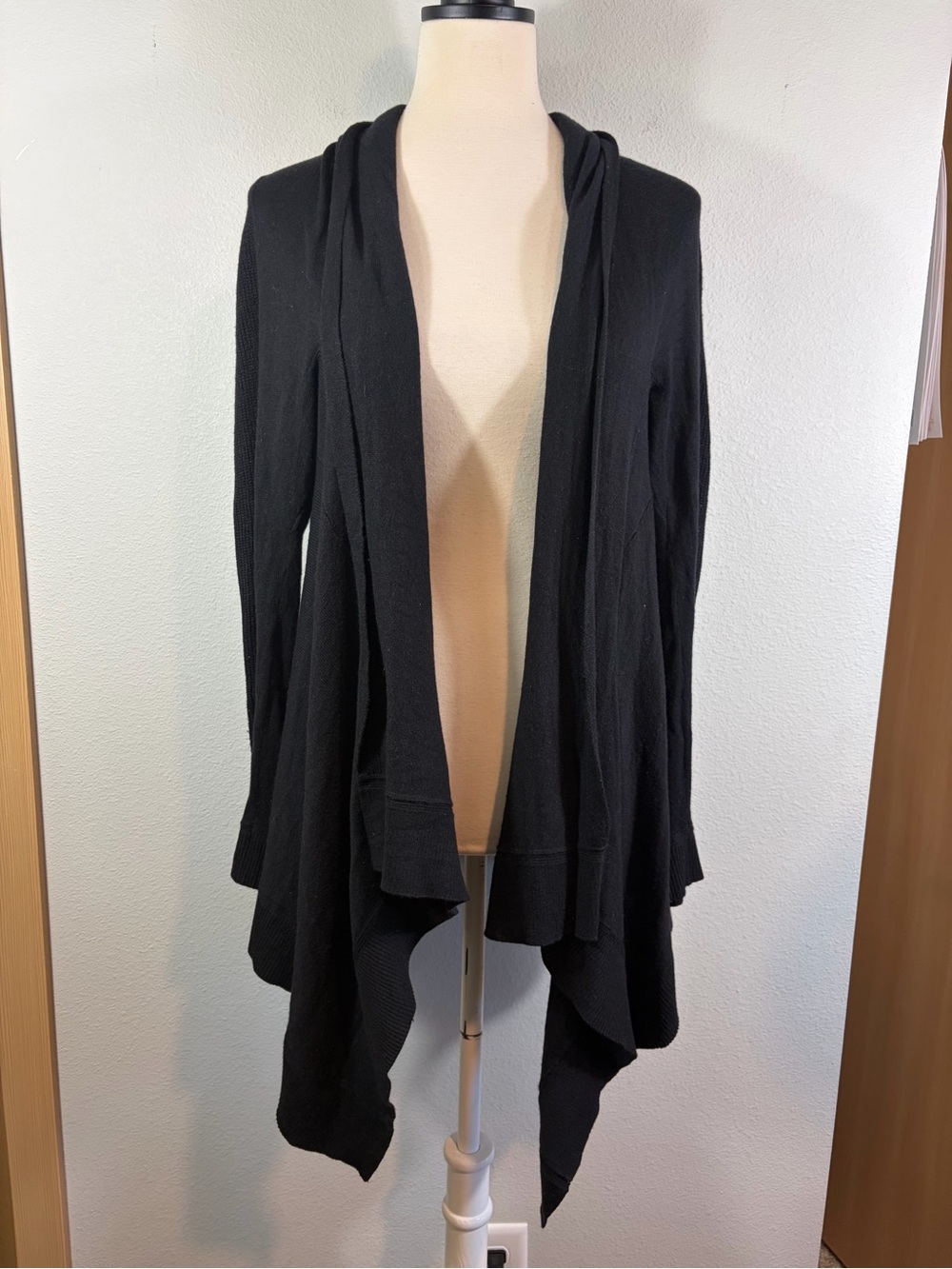 lululemon Universal Wrap Waterfall Cardigan Black XS Draped Open Front